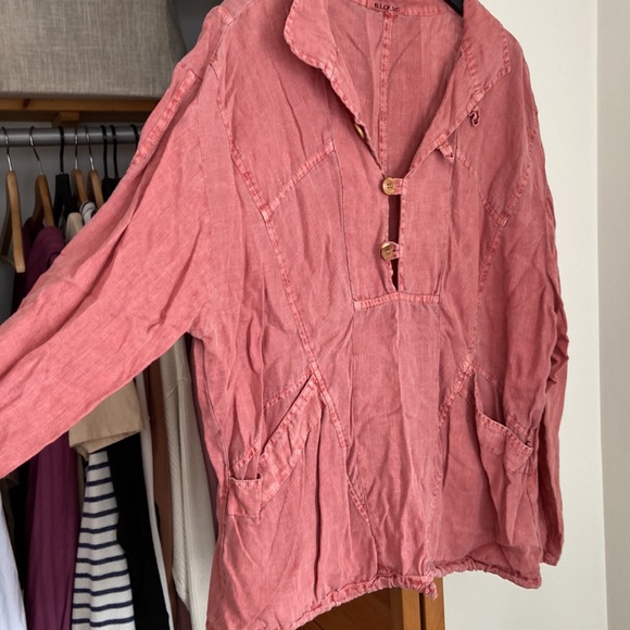 100% linen shirt jacket cover up by B-loose - Picture 2 of 8